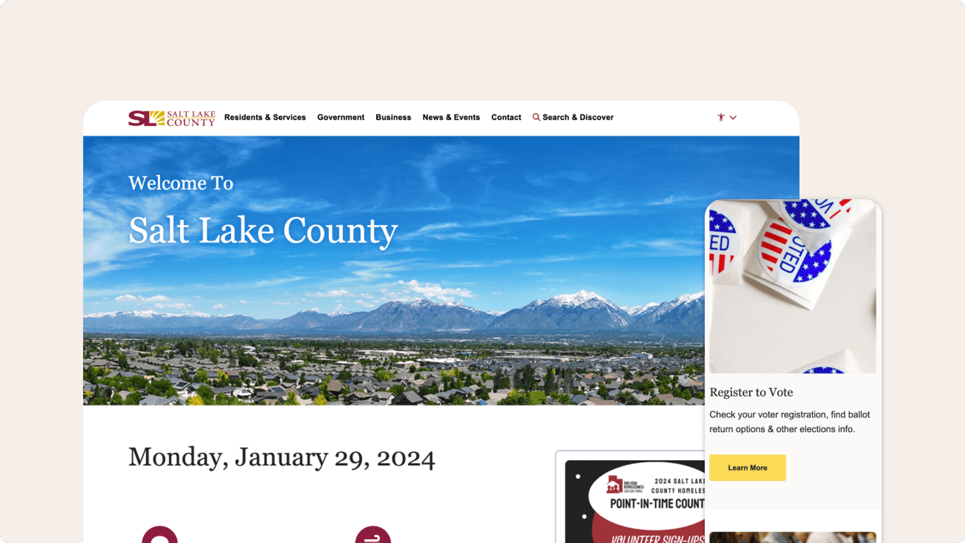 Salt Lake County’s Refreshed Human-Centered Website.